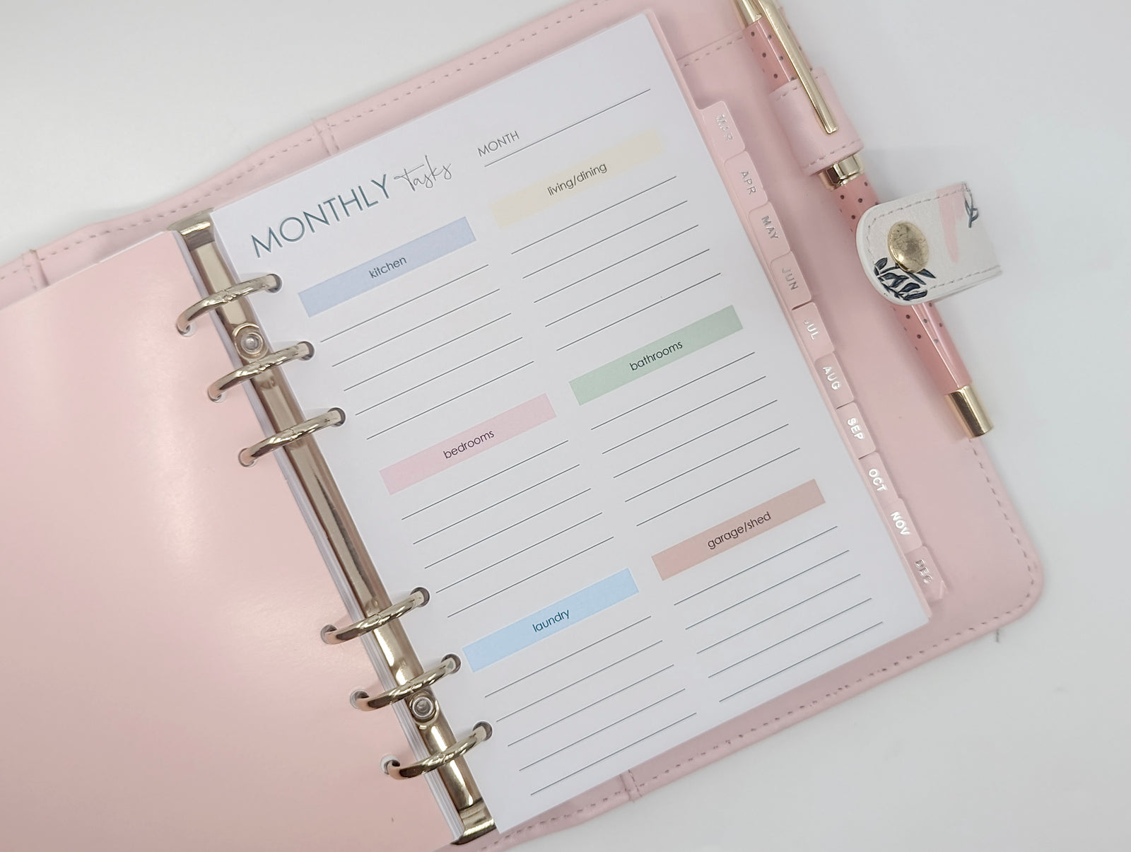 Monthly Tasks B6 Planner Refill