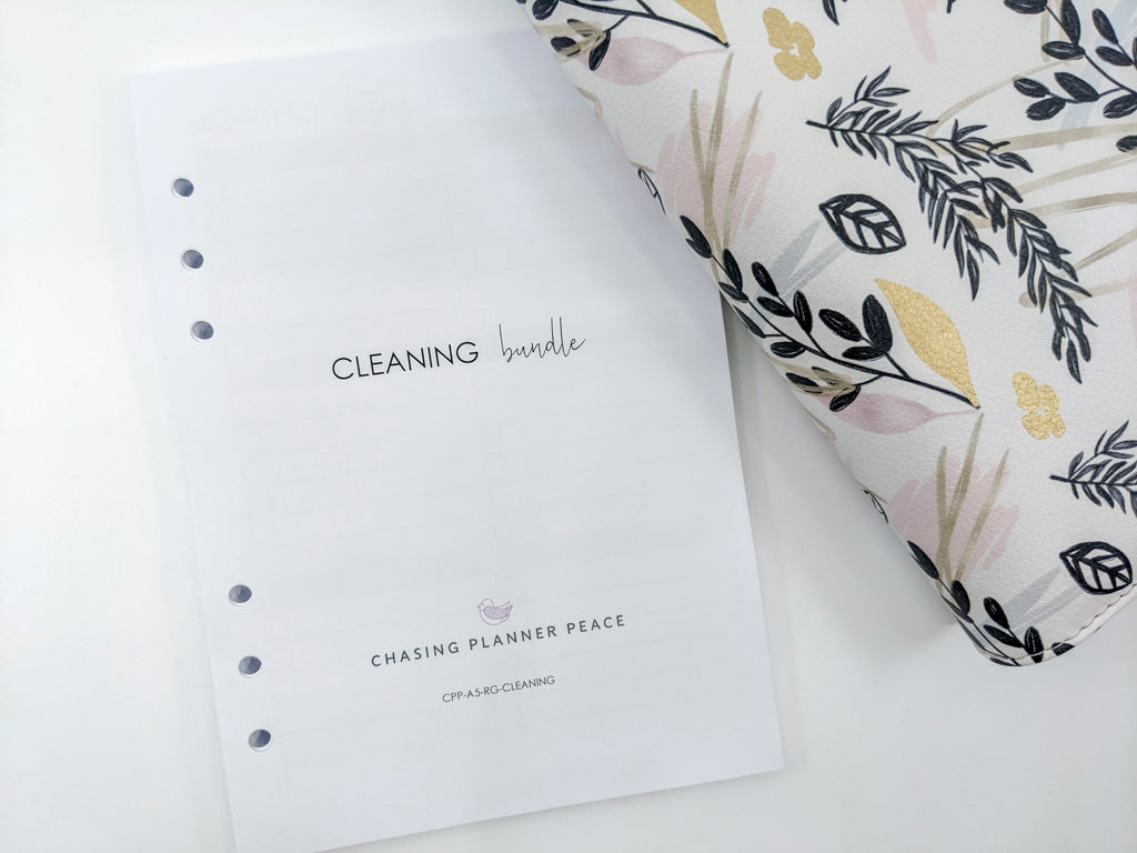A5 Cleaning Planner Bundle Planner Inserts