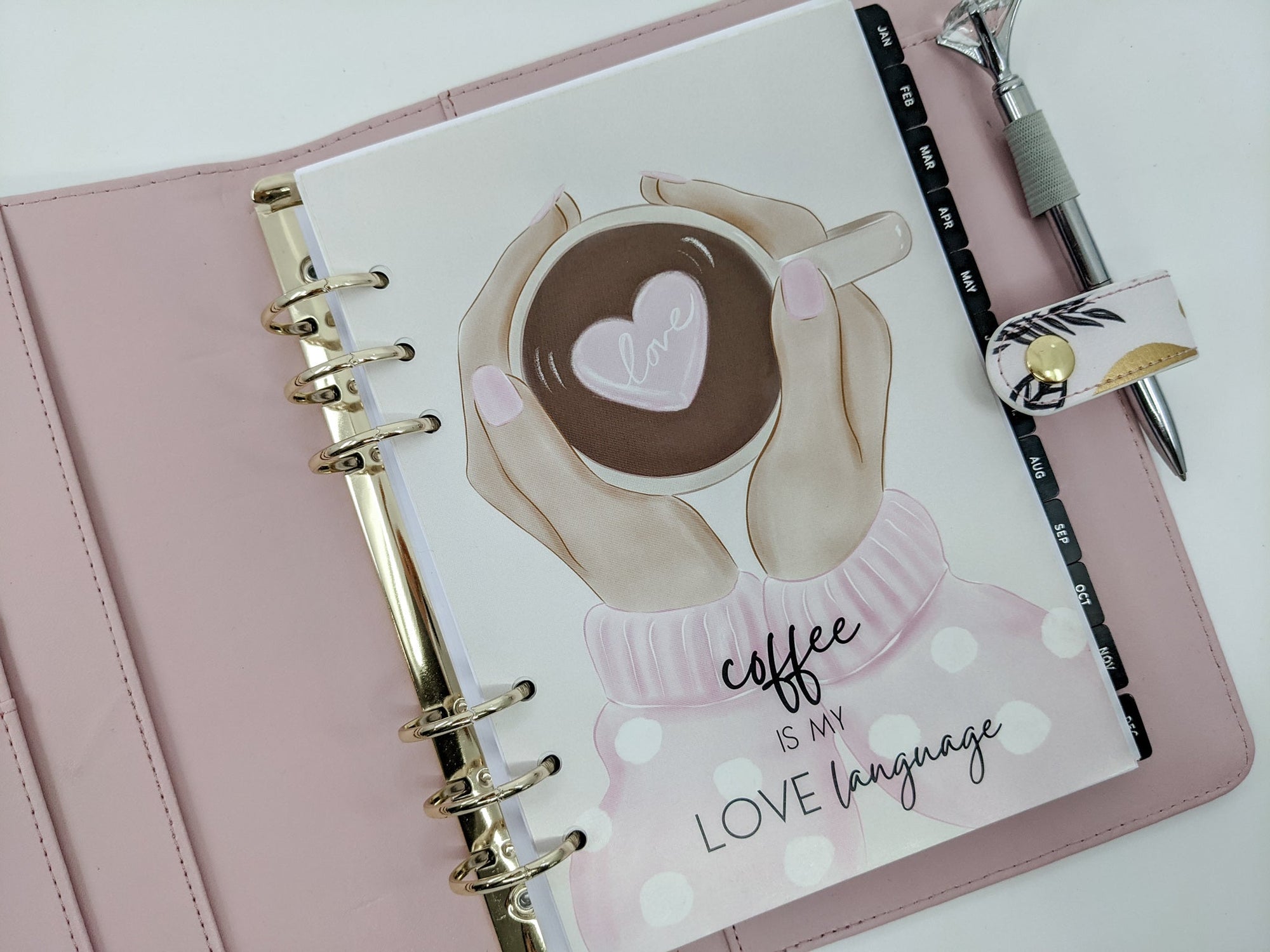 Coffee Is My Love Language Planner Dashboard (Personal and B6 size)