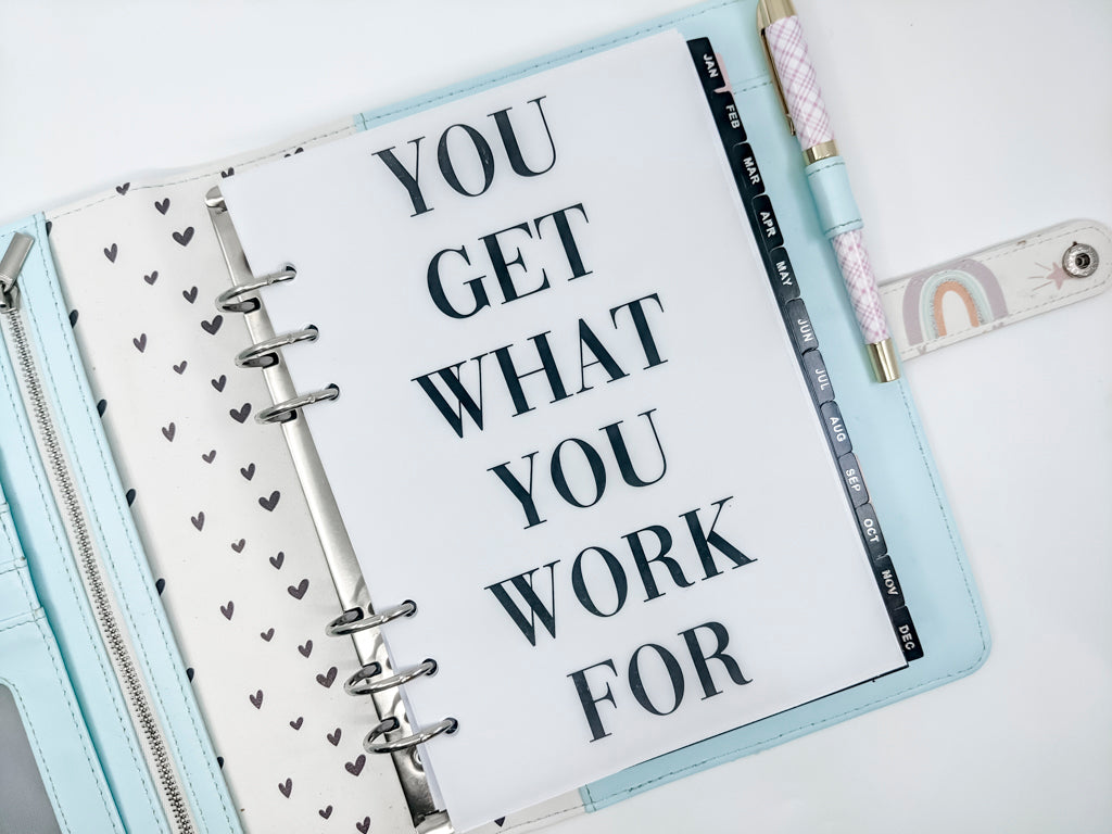 You Get What You Work For Dashboard VELLUM/TRANSPARENT