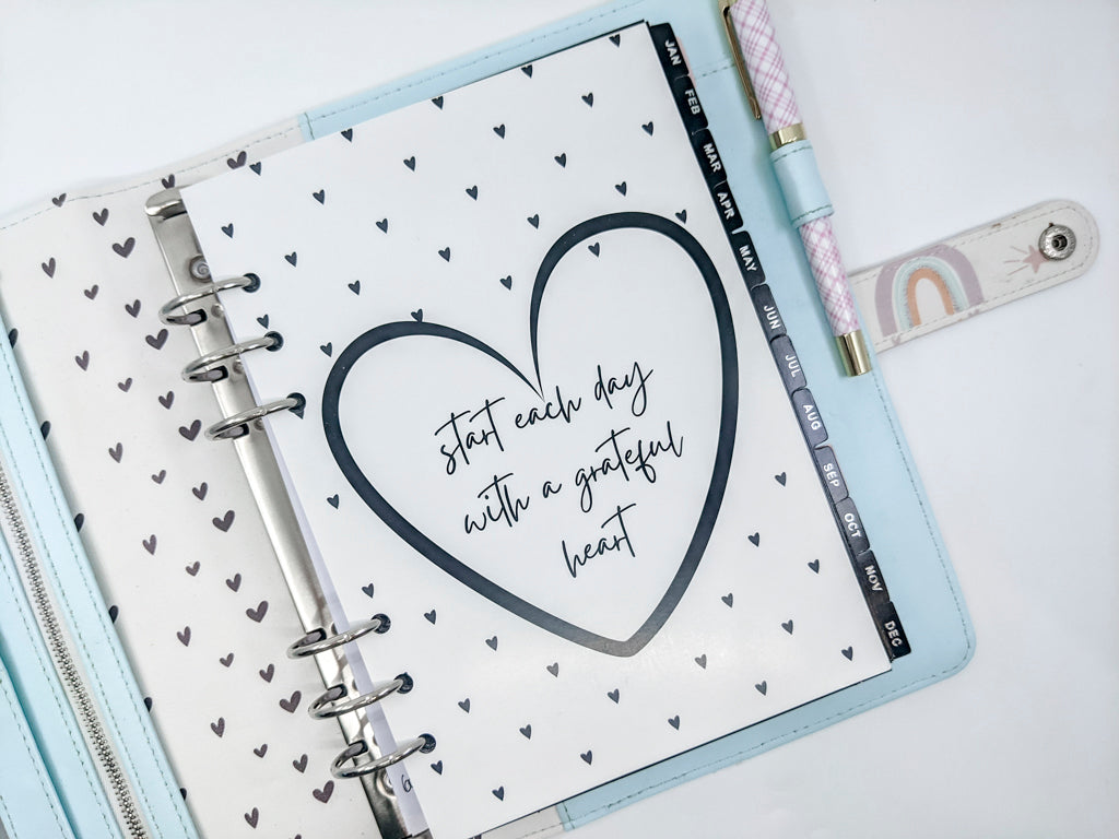 Grateful Heart Planner Dashboard (B6 or Personal Size)