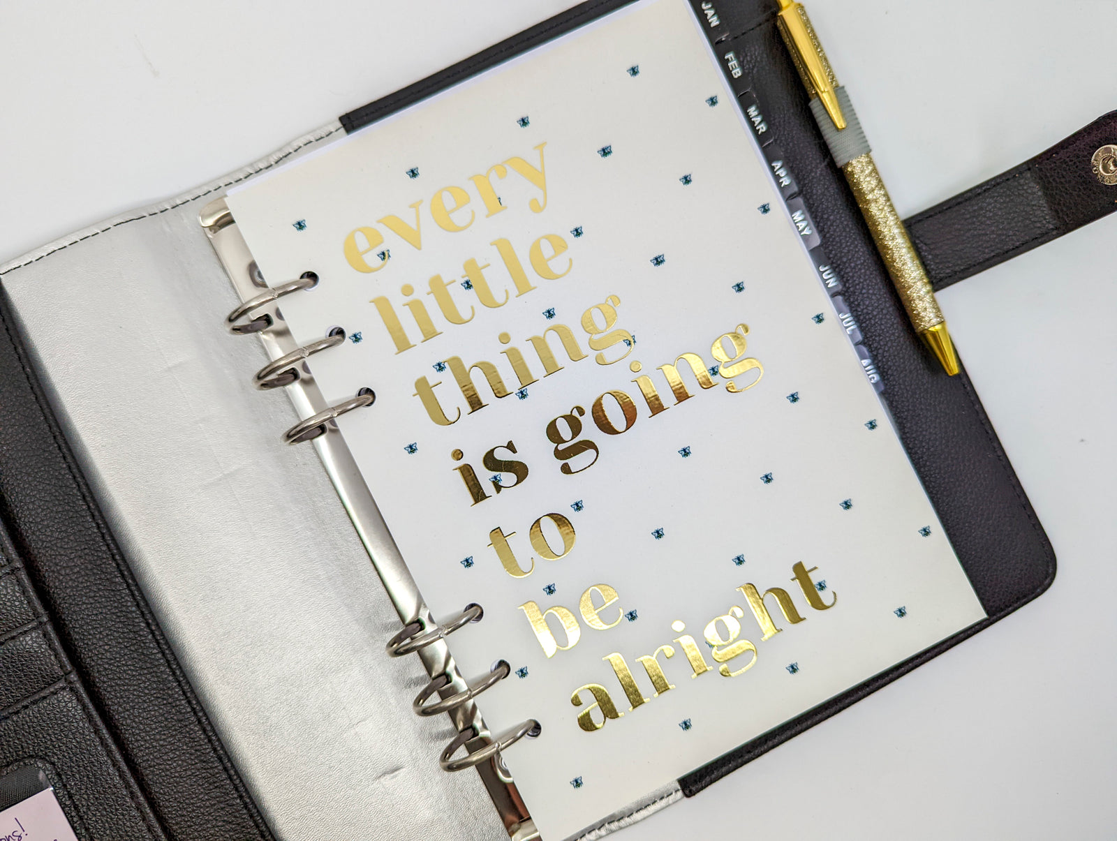 Luxe A5 Everything Will Be Alright Planner Dashboard (A5 size)