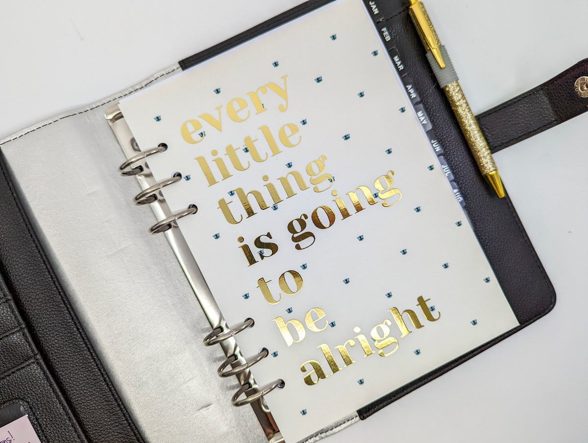 Luxe A5 Every Little Thing Will Be Alright Planner Dashboard (A5 size)