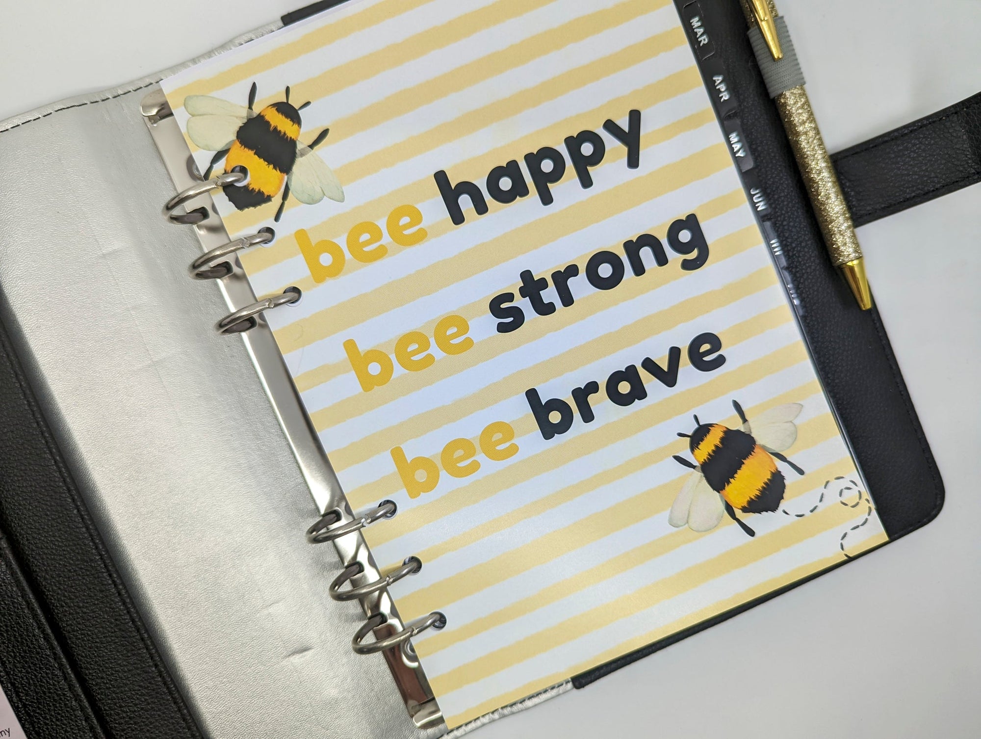 Bee Happy Planner Dashboard (B6 or Personal Size)