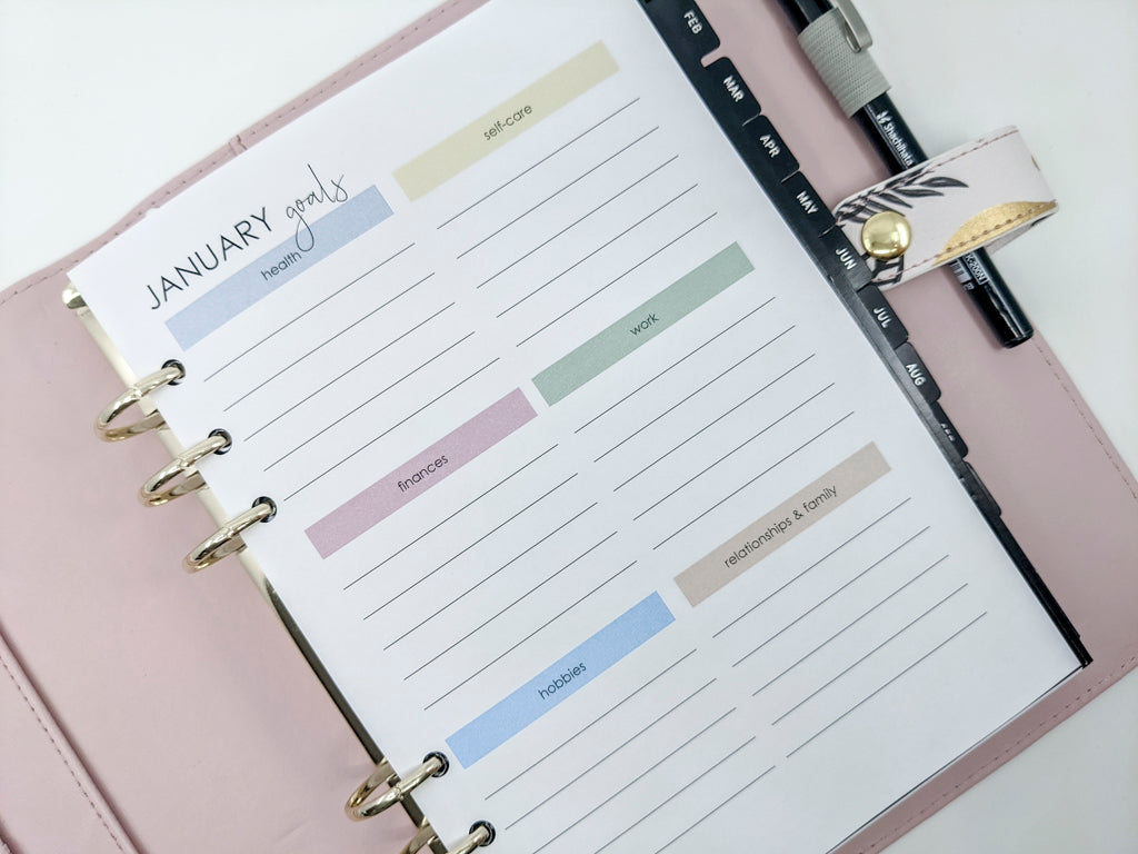 A5 Monthly Goal Planner Refills