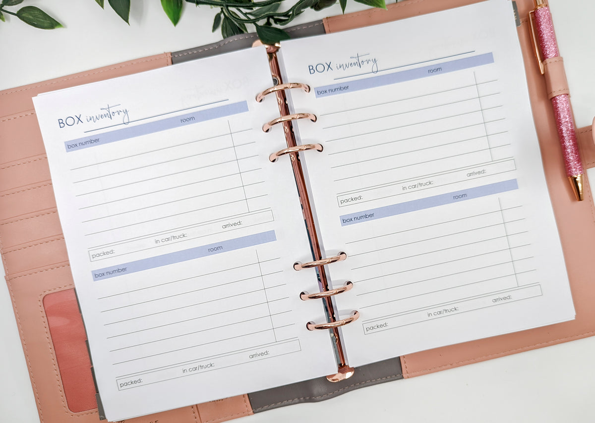 Planner inserts for moving house by Planner Peace Australia