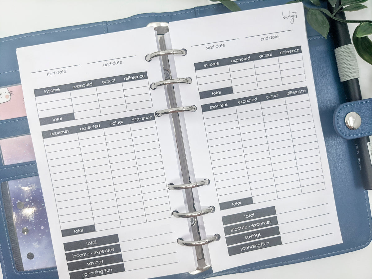 Personal Size Planner Refill budget planner inserts by Planner Peace Australia