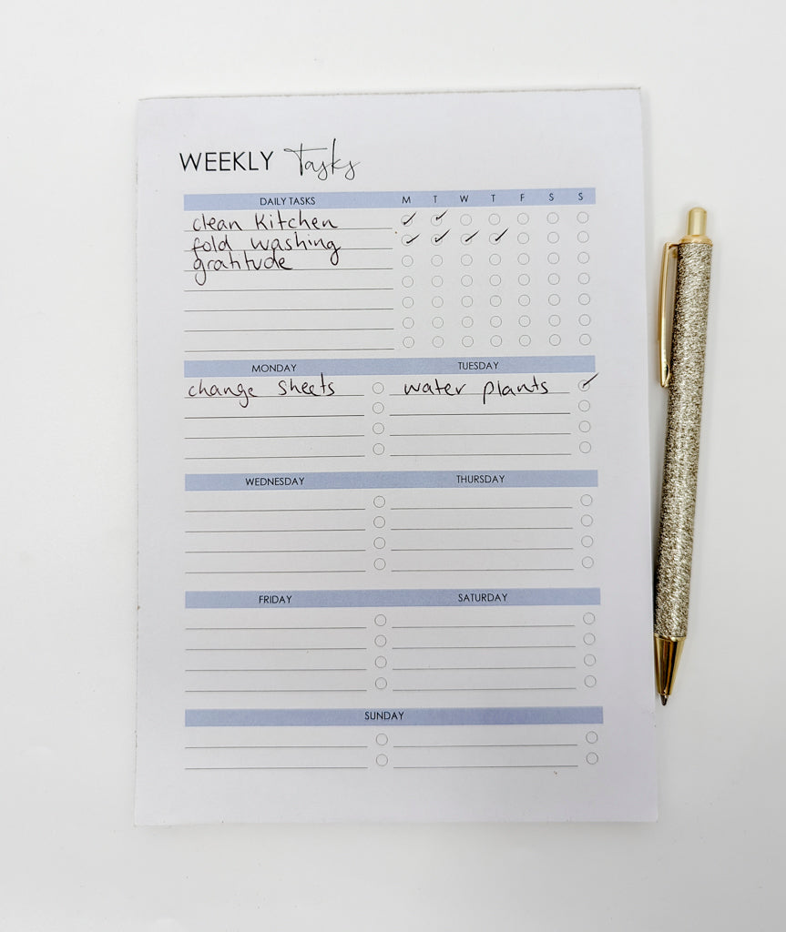 A5 Weekly Tasks Notepad
