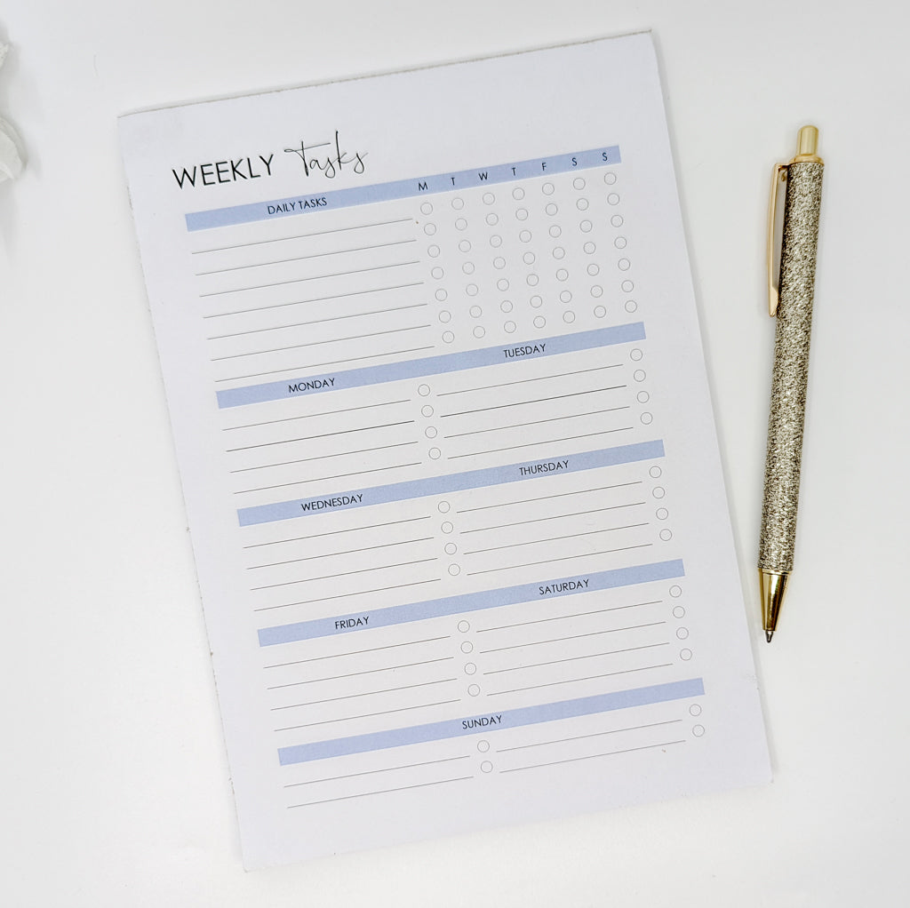 A5 Weekly Tasks Notepad
