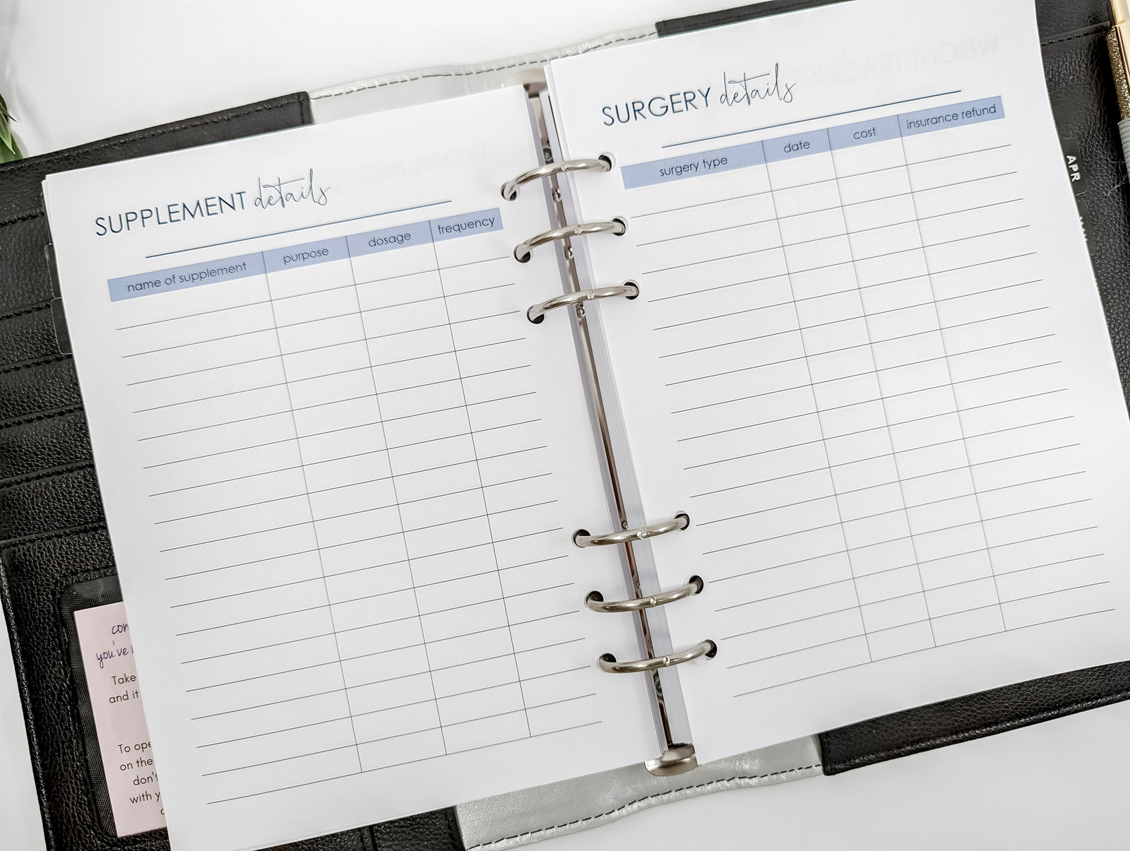 A5 Pet Planner Inserst