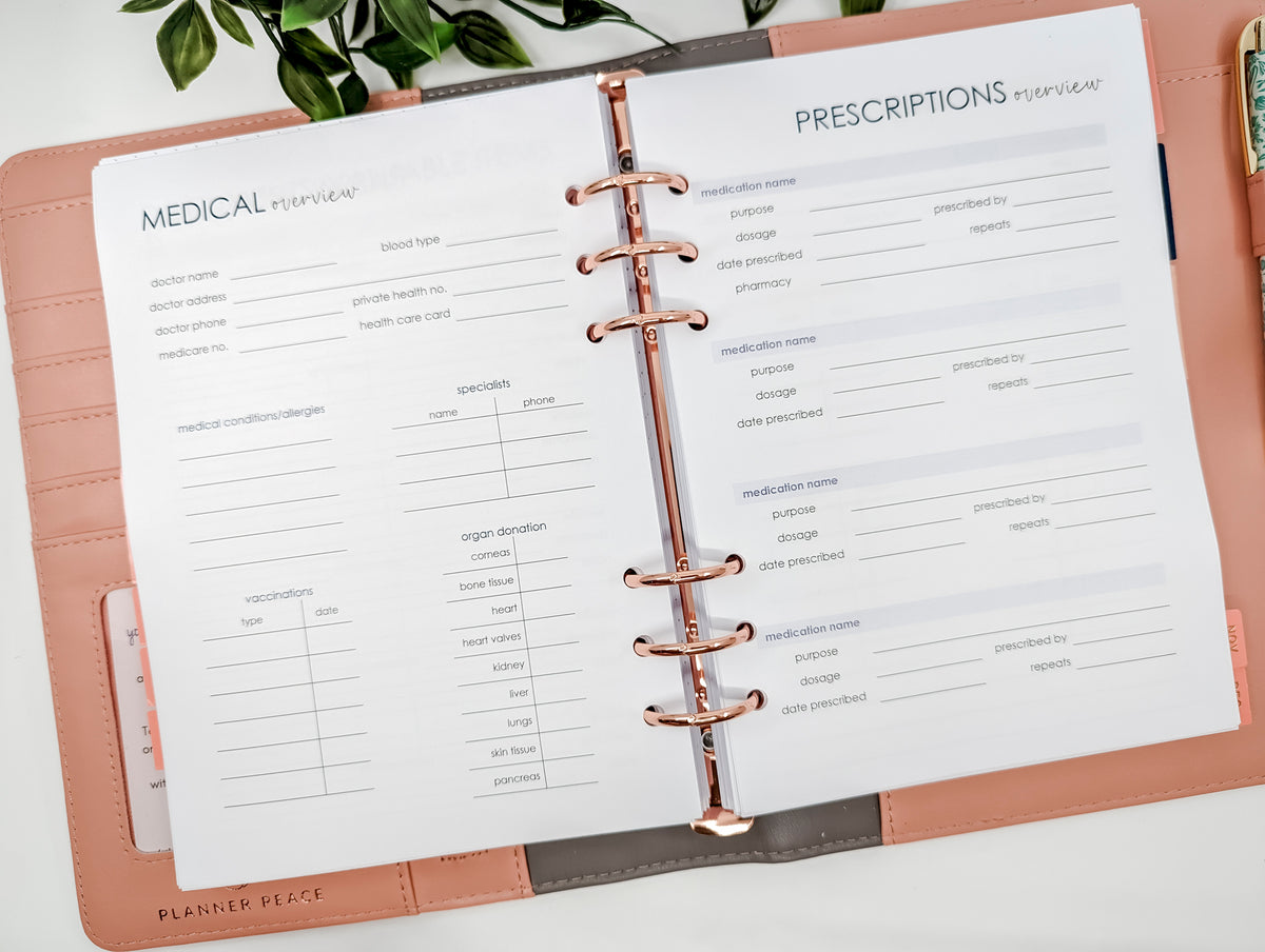 A5 planner power of attorney planner