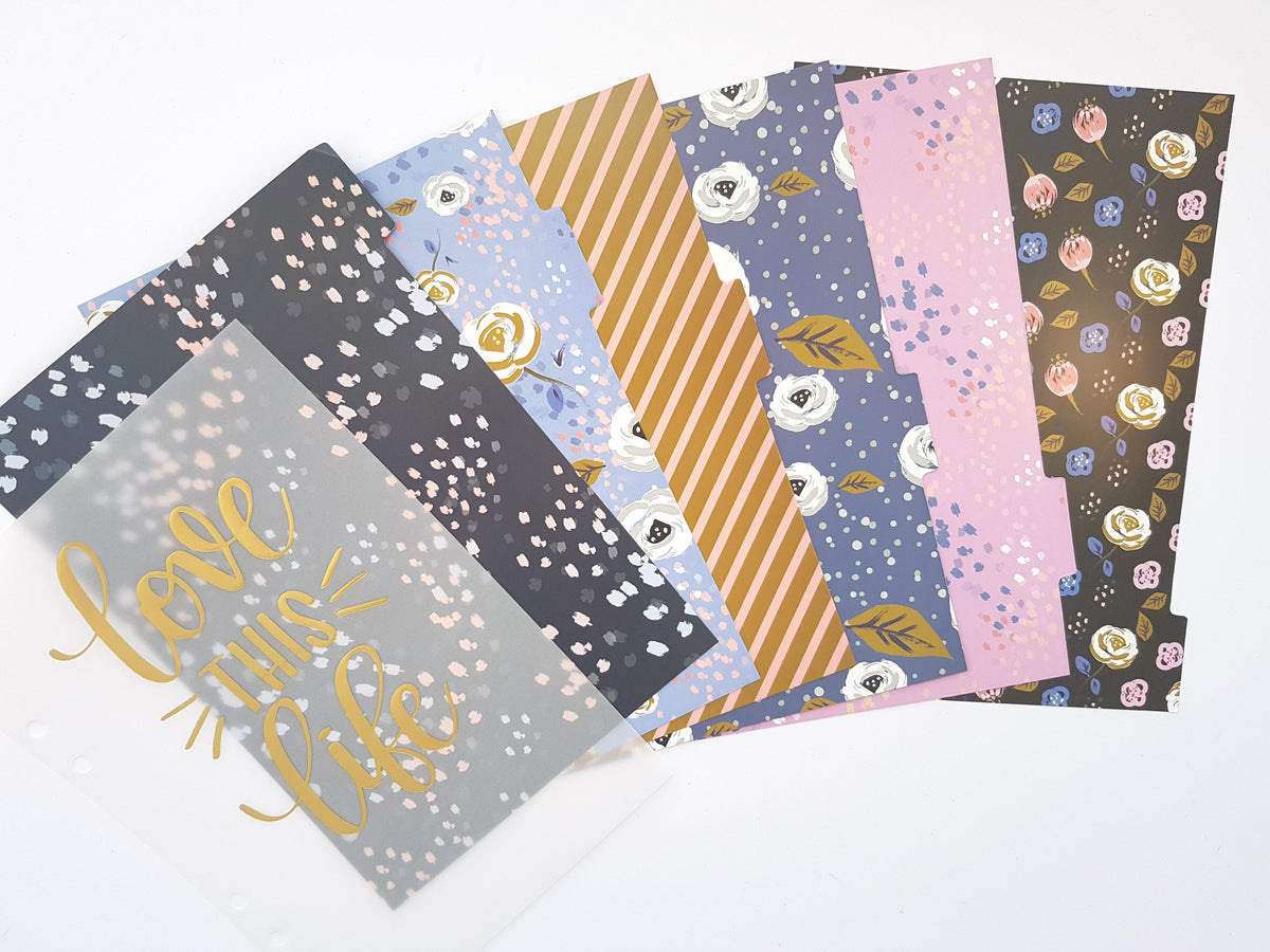 Personal Size Dividers &amp; Dashboard Set- Purple &amp; Gold