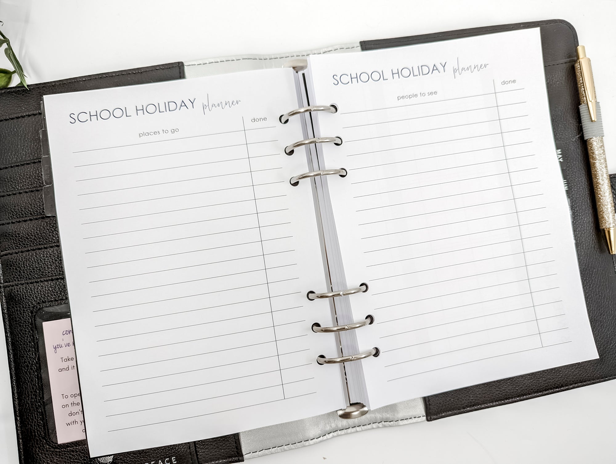 A5 planner refill for school holiday planner