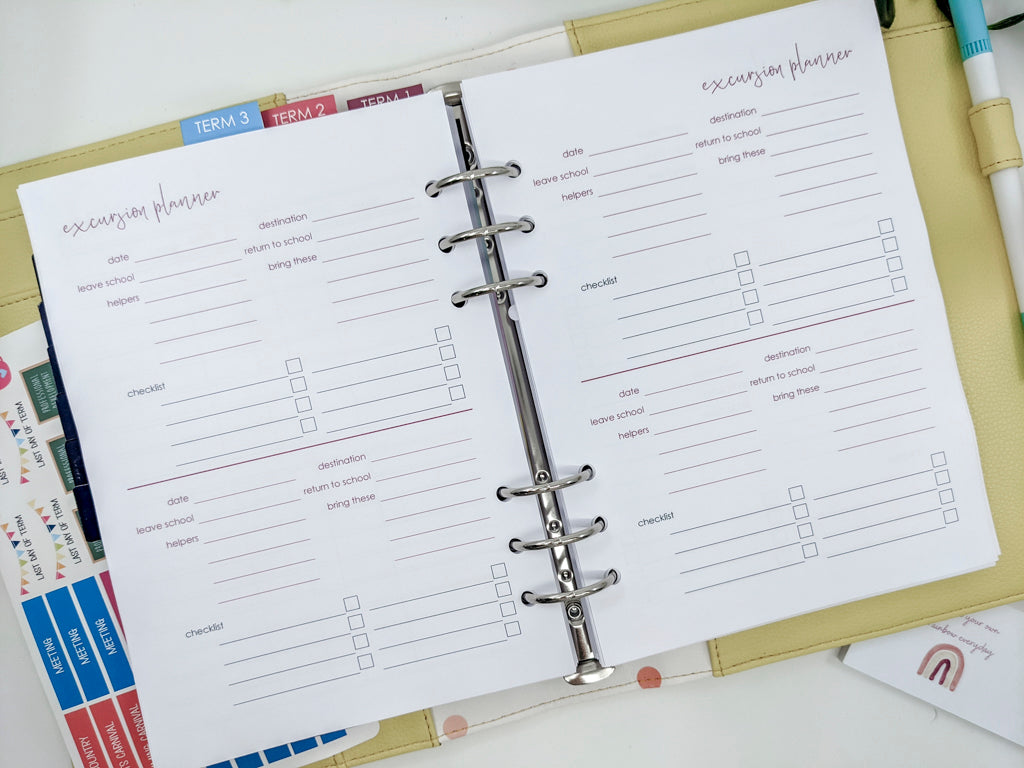 Excursion Planner for Teacher Planner