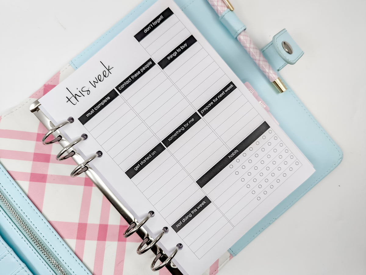 This Week A5 Planner Inserts