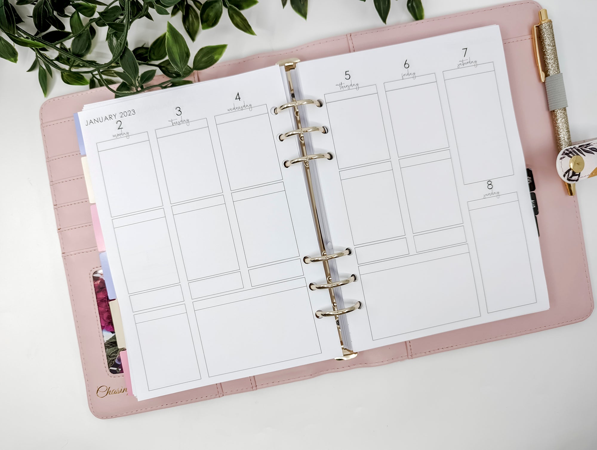 A5 diary refill with to do list and meal plan