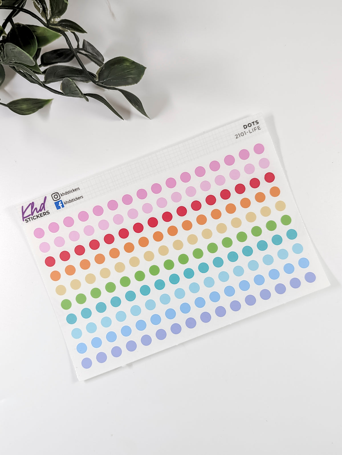 Transparent Colourful Circle Sticker Sheet (KHD Stickers)