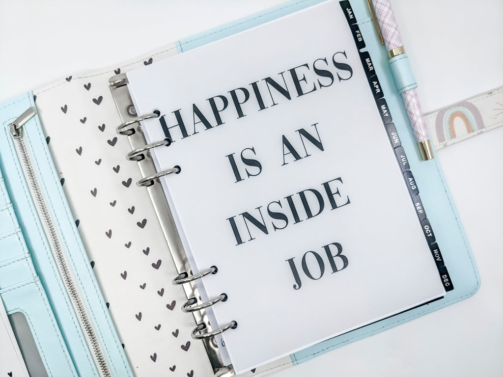 Happiness Planner Dashboard VELLUM/TRANSPARENT (A5 Size)