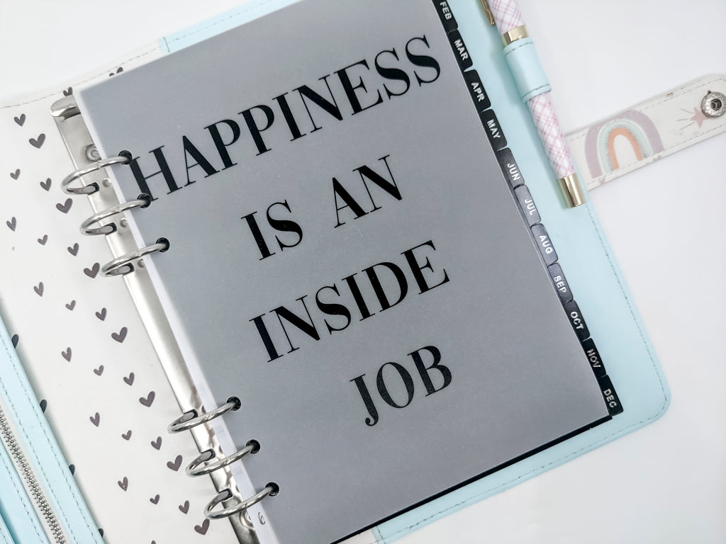 Happiness Planner Dashboard VELLUM/TRANSPARENT (A5 Size)